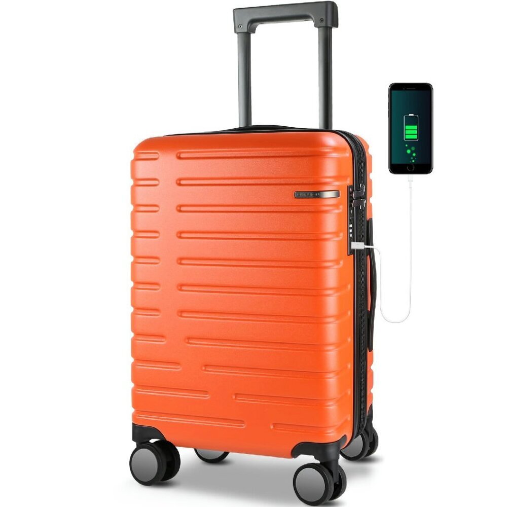 20-Inch Hard Shell Carry-On Luggage with Spinner Wheels & TSA Lock